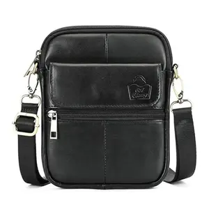 Genuine Leather Versatile Crossbody Travel Messenger Bag for Men and Women