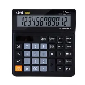 Deli EM01120 Metal-12 digits with TAX CHEK Basic Calculator