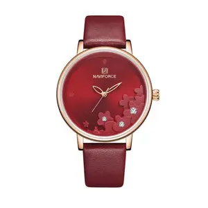 NAVIFORCE NF5012 PU Leather Analog Watch For Women