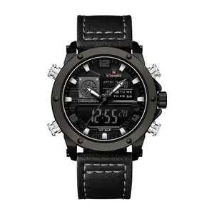 Naviforce NF9236 Military Style Comfortable Leather Strap Dual Movement Sports Men’s Watch - Variant 3