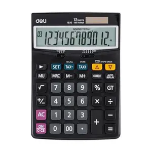 Deli E1630 Dual Power Supply Basic Calculator Black