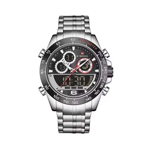 Naviforce NF9188 Luxury Stainless Steel Strap Analog Digital Sports Men's Watch