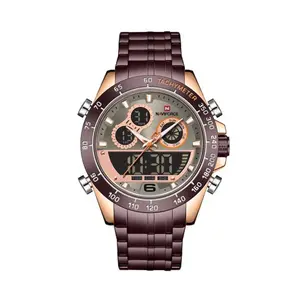 Naviforce NF9188 Luxury Stainless Steel Strap Analog Digital Sports Men's Watch - Variant 4