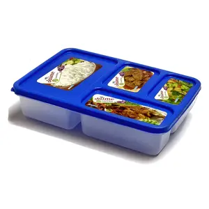 Multicolor 4-Container Plastic Tiffin Lunch Box