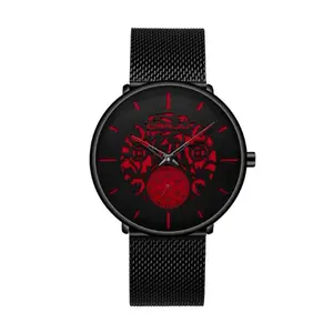 CRRJU 2150 Black Mesh Stainless Steel Ultra Slim Modern Fashion Men's Watch