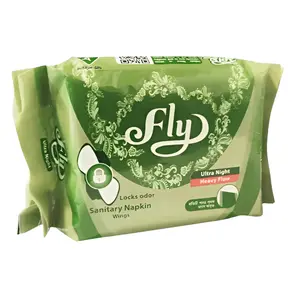 Fly Ultra Night Sanitary Napkins with Strong Adhesive Wings