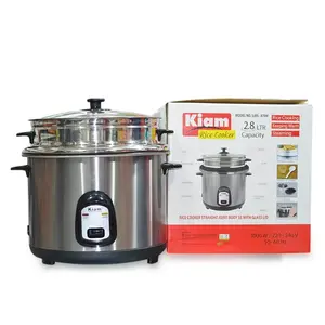 KIAM SJBS-8704 2.8 Liter Stainless Steel & Nonstick pot Rice Cooker Silver