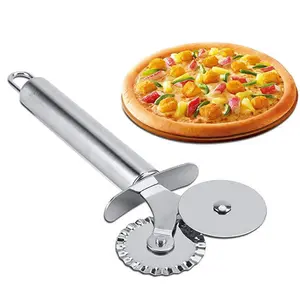 Double Wheel Interpolator SS Handled Pizza Cutter & Slicer