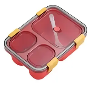Laxson 7057 850ml Leak-Proof 3-Compartment Plastic Lunch Box - Variant 2