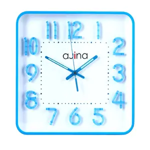 Ajina Maple Digit Square Soundless Movement Wall Clock