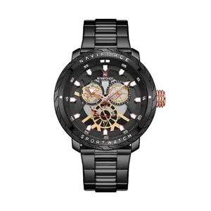 Naviforce NF9158 Luxury Stainless Steel Multifunctional Quartz Men's Watch - Variant 1