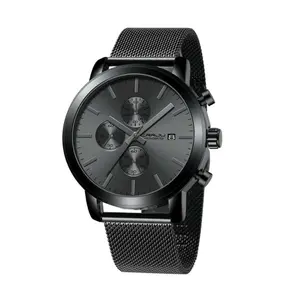 CRRJU 2287 Comfortable Stainless Steel Multifunctional Analog Quartz Mens Watch