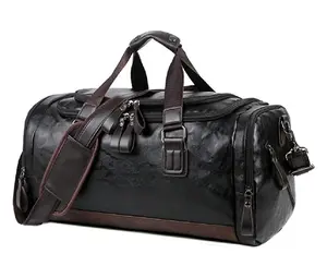 Men’s Duffel Leather Travel Sports Fitness Gym Bag
