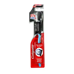 Colgate Slim Soft Charcoal 17x Slimmer Tip Bristles Toothbrush - 1 pcs