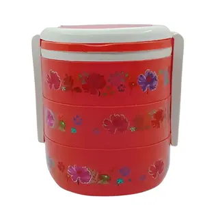 3-in-1 Multicolor Super Hard Quality Leak-Proof Lunch Box