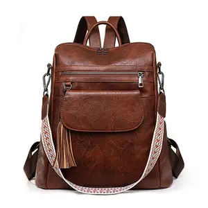 New Design Multi-Pocket PU Leather Women’s Backpack
