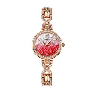 SKMEI 1738 Iced Elegant Round Dial Diamond Rhinestone Bracelet Design Women Watch - Variant 2