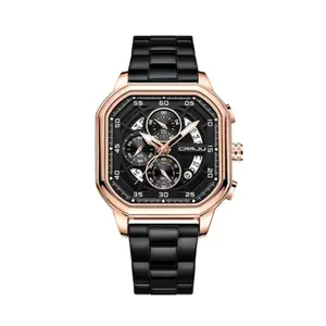 CRRJU 2314 Stainless Steel Square Dial Quartz Luxury Fashion Men's Watch