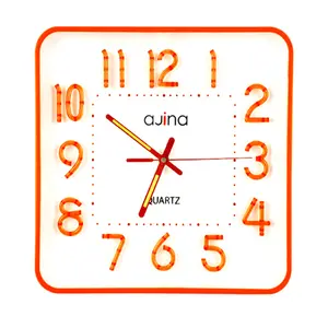 Ajina Maple Digit Square Soundless Movement Wall Clock - Variant 1