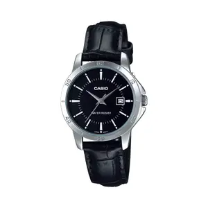 CASIO LTP-V004L-1AUDF Classic Leather Strap Stainless Steel Women's Analog Quartz Watch - Variant 1