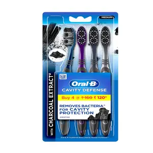 Oral B Cavity Defense 123 Soft Black Toothbrush (Pack of 4)
