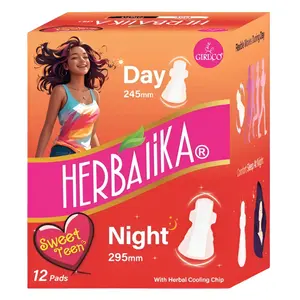 Herbalika Sweet Teen Day-Night Dual Length Sanitary Pad