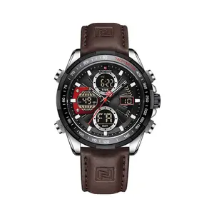 Naviforce NF9197L Comfortable Genuine Leather Strap Dual Display Sport Men's Watch - Variant 2