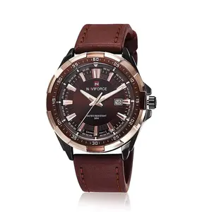 Naviforce NF9056 Comfortable Genuine Leather Strap Quartz Men' Fashion Watch  - Variant 2