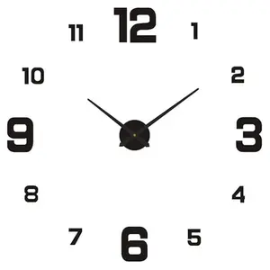 Sulfar DIY 3D Acrylic Sticker Roman Numbers Wall Clock