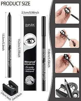 Beauty Glazed Gel Kajal Pencil with Sharpener – Black Matte