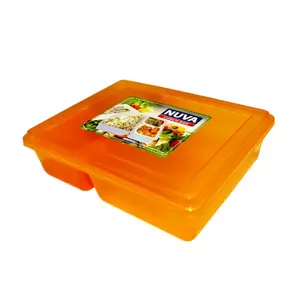3-Container Plastic Snack Tiffin Lunch Box - Variant 2