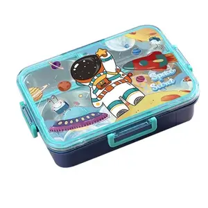 Kids Cartoon 4-Compartment Lunch Box with Spoon & Chopsticks - Variant 2