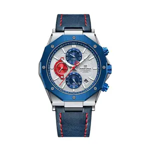 Naviforce NF8028 Luxury Genuine Leather Straps Chronograph Sports Men's Watch
