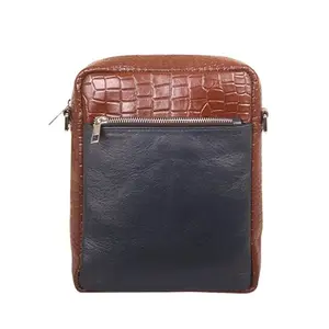 Crocodile SB-MB75 Embossed Design Leather Messenger Bag