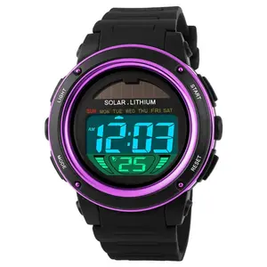 SKMEI 1096 Solar Powered Digital Sporty PU Leather Men's Watch - Variant 3