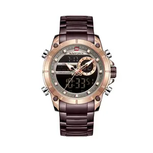 Naviforce NF9163 Stainless Steel Dual Movement Military Sport Men's Watch