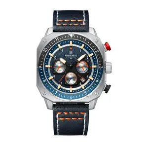 Naviforce 8057 High Quality Genuine Leather Straps Chronograph Men's Watch