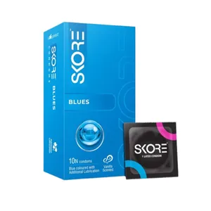 Skore Blues Vanilla Scented Coloured Condoms 10’s Pack 