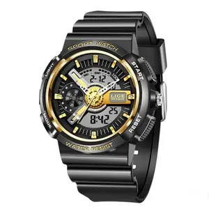 LIGE 8939 Digital Analog High Quality PU Leather Women’s Sports Watch