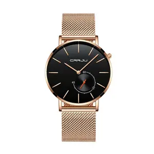 CRRJU 2220 Comfortable Mesh Stainless Steel Ultra Slim Modern Fashion Men's Watch - Variant 2