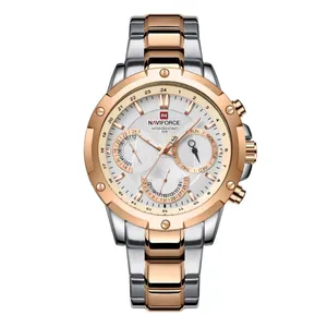 NAVIFORCE NF9196 Silver Stainless Steel Chronograph Men's Watch