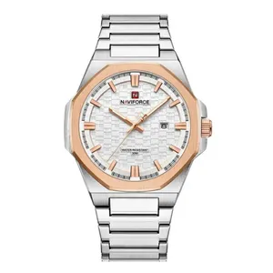 NAVIFORCE NF9245 Steel Strap Polygonal Design Analog Men's Watch
