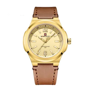 NAVIFORCE NF9233 Genuine Leather Strap Quartz Comfortable Men's Watch