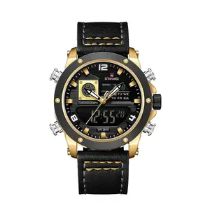 Naviforce NF9236 Military Style Comfortable Leather Strap Dual Movement Sports Men’s Watch - Variant 1