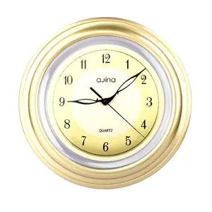 Ajina Acme Round ABS Plastic Wall Clock Golden Color