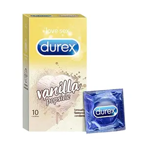 Durex Vanilla Flavoured Condoms 10s – Ribbed for Extra Stimulation