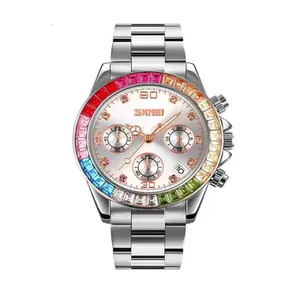 Skmei 9367 New Arrival Stainless Steel Strap Calendar Colorful Ladies Wristwatch - Variant 2