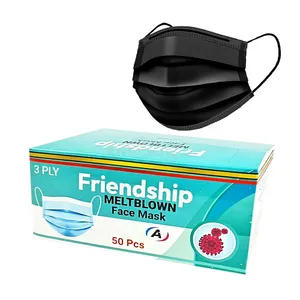 Friendship Meltblown 3 Layers Surgical Face Mask 50pcs Box Black Color