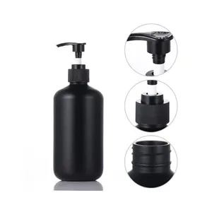 Matte Black 500ML Liquid Soap Dispenser Refillable Shampoo Conditioner