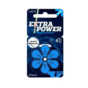 Extra Power 1.45 Volt Batteries for hearing aids -675 size